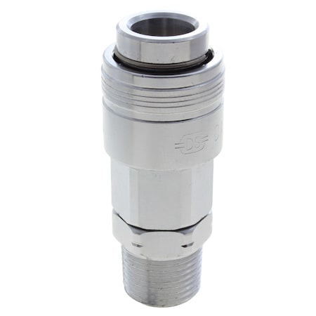 Advanced Technology Products Coupler, Chrome, Automatic, Universal, 1/4" Body Size, 1/4" Male NPT 5SOC-N2M